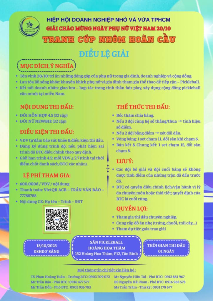 Thông Báo Giải Pickleball Tranh Cúp Nhôm Hoàn Cầu 2025 – Mừng Ngày Phụ Nữ Việt Nam 20/10 1 z7069527587131 d4eb3bae79f68bfbb2c4cbb42236afcc